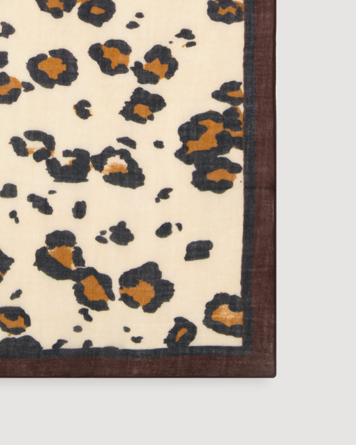 ECHARPE LEOPARD SQUARE BROWN ~ HARTFORD